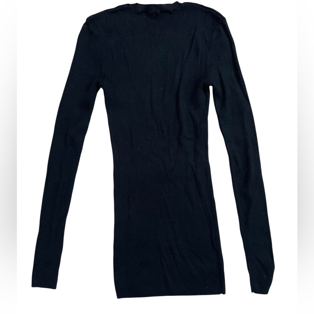 McQ by Alexander McQueen Black Ribbed Knit Long Sleeve Top – Size M
